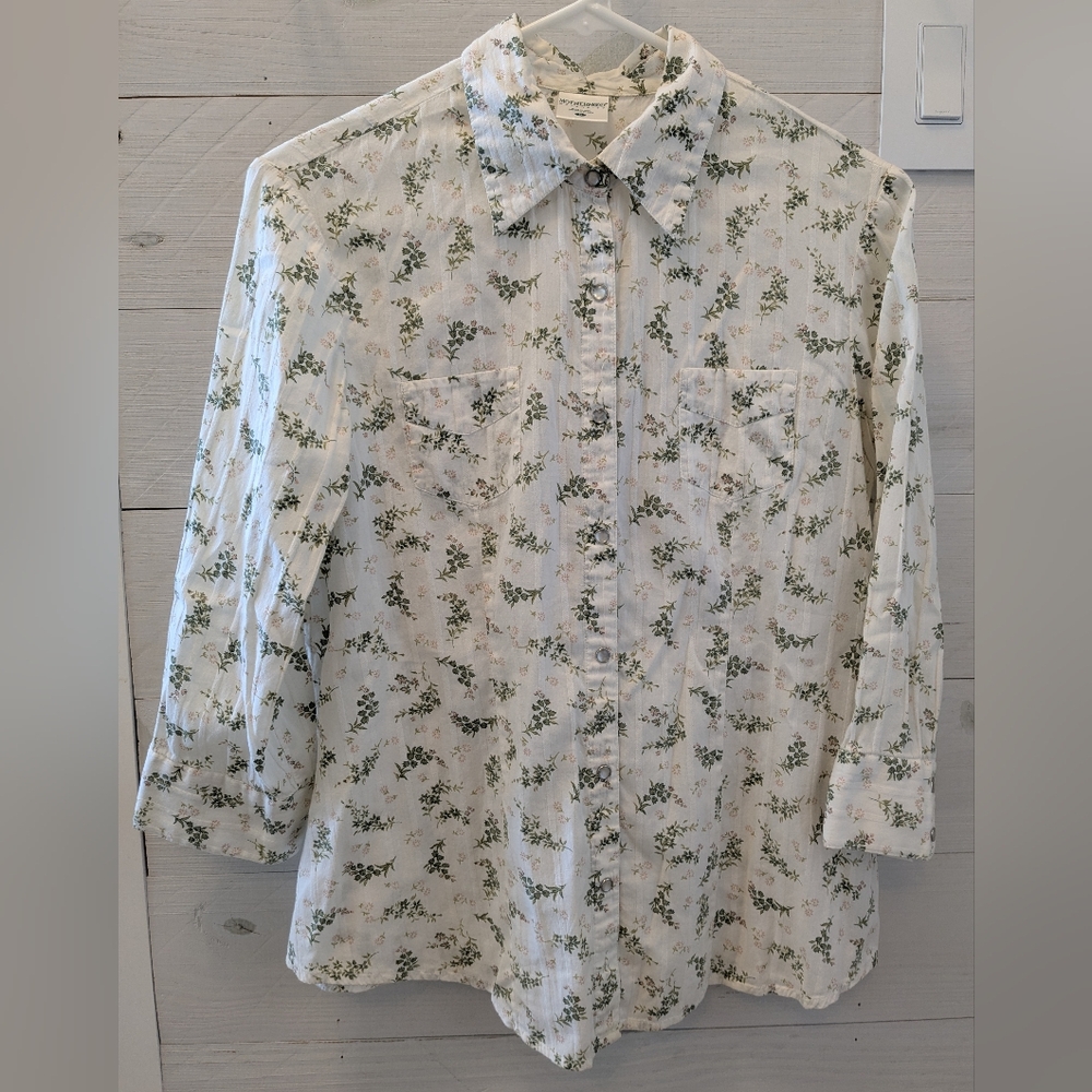 🌸 Motherhood Maternity Floral Print Shirt; Size: S